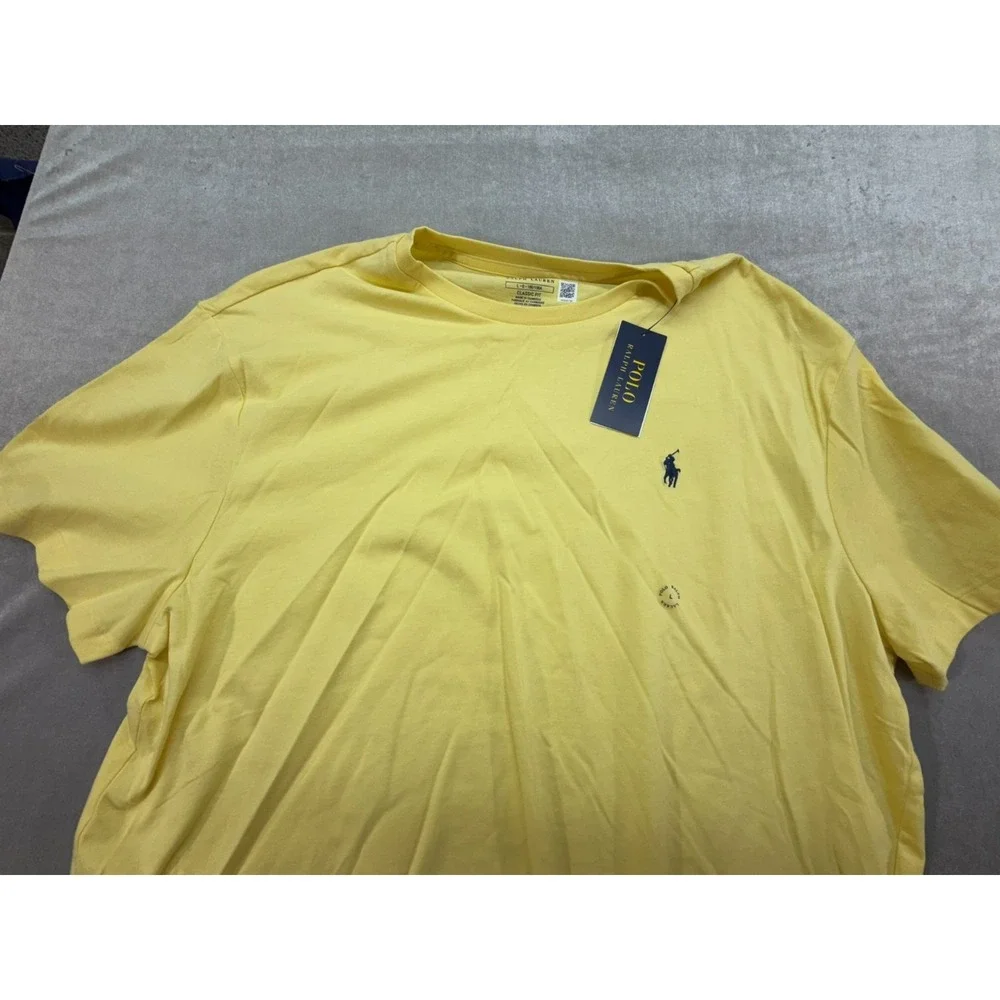 New Polo Ralph Lauren Men Classic Fit Crew Neck Shirt Yellow Large